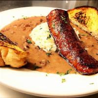 Red Beans & Rice · Creamy red beans, white rice, andouille sausage.