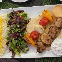 Beef Kabob · Served with rice or vegetables, french fries and pita.