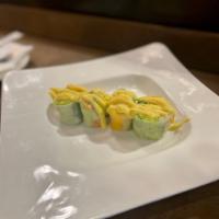 Fusion Roll · Lettuce, Avocado, Cucumber, Carrot, Mango, and Asparagus Wrapped With Rice Paper, Served wit...