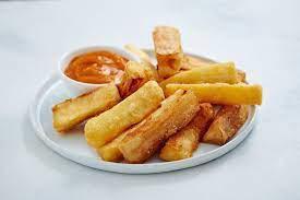 Yuca and Sweet Potato Fries · Fried sweet potatoes. Cooked in oil. 