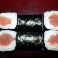 Tekka Maki · Tuna. Rolled rice in toasted seaweed.