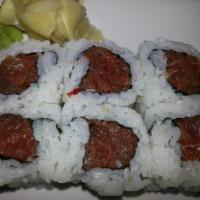 Spicy Tuna Roll · Spicy tuna. Rolled rice in toasted seaweed.
