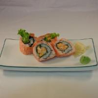 Spicy Lobster Roll · Lobster, cucumber, lettuce, mayo and soy bean sheet. Rolled rice in toasted seaweed.