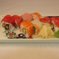 Atlantic Roll · Spicy tuna with salmon and fluke. Rolled rice in toasted seaweed.
