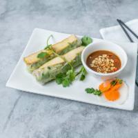 A3-Tofu Spring Rolls · 2 pieces. Goi cuon dau hu. tofu, rice vermicelli, salad rolls with lettuce, bean sprouts, cu...