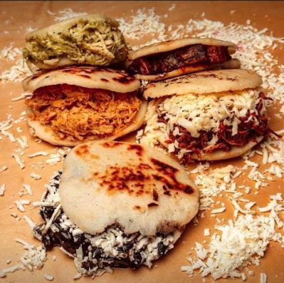 Arepas · Arepas with shredded meat, chicken, ham and cheese.