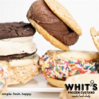 Whitties · Custard sandwiched between 2 cookies.