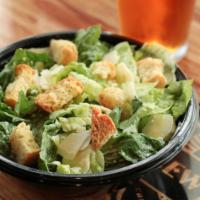 Caesar Salad · Romaine lettuce, shaved Parmesan, and croutons, add chicken for an additional charge.