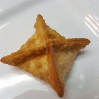 Crab Rangoon · 4 pieces. Deep-fried wontons filled with imitation crab, carrot, green onion, onion, and cre...