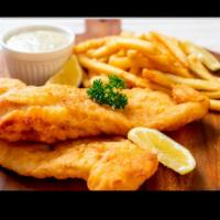 Fish & Chips · Fried fish served with french fries, coleslaw and tartar sauce