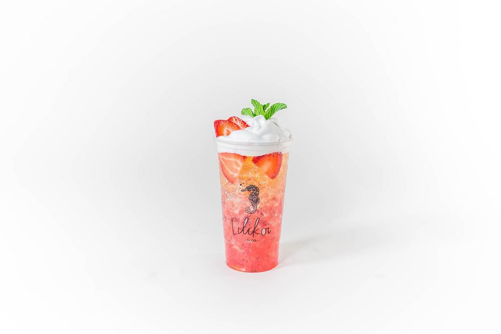 Sweetie Strawberry · Real strawberry topped with cream. 24oz.