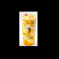 Tropical Horchata Smoothie · Tropical puree (mango, pineapple, passion fruit) with horchata smoothie. 24oz.
