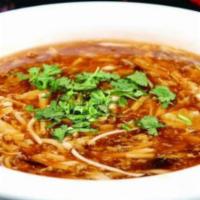 🌶️Hot and Sour Soup · Soup that is both spicy and sour, typically flavored with hot pepper and vinegar.