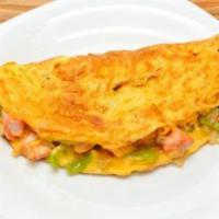 Gorin’s Omelet · 2 eggs, cheese, veggies and your choice of bacon, sausage, or chicken.