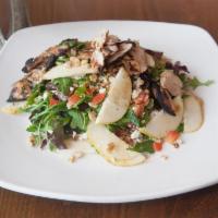 Matteo Salad · Mixed greens, grilled chicken breast, sliced pears, caramelized walnuts, Roma tomatoes and b...