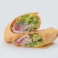 Vitality Wrap · Tomato Tortilla, Hummus, Avocado, Super Greens, Grain Blend, Roasted Potato, Radish, Pickled...