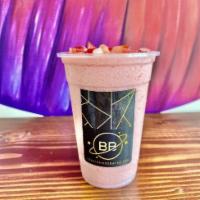 Strawberry Banana Smoothie · Real bananas blended with strawberry jam made from real strawberries and complete with diced...