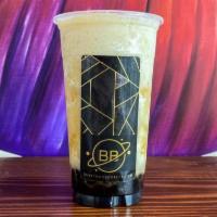 Korean Banana Milk Smoothie · Real bananas blended with oat milk and honey complete with brown sugar walls and brown sugar...