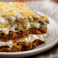 Meat Lasagna Pasta · Layered dish with wide flat pasta.