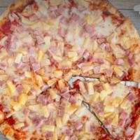 Hawaiian Pizza · Topped with ham, pineapple, and cheese. 