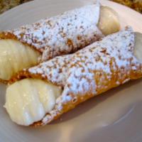 Cannoli · Fried pastry with a sweet creamy filling.