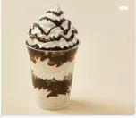 Oreo® Cookie Sundae Dasher® · Layers of oreo® cookies, vanilla ice cream, and fudge topped with whipped cream and fudge dr...