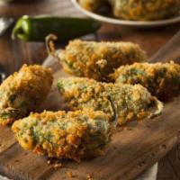 Jalapeno Poppers · Fresh fried jalapenos and cream cheese.