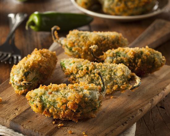 Jalapeno Poppers · Fresh fried jalapenos and cream cheese.