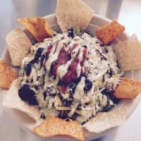 Taco Salad · LETTUCE, SEASONED GROUND BEEF, CHICKEN OR BLACK BEAN +1, CHEESE, SALSA, OLIVES, RANCH, CRUSH...