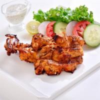 Mixed Grill · Halal chicken kabab and chicken tikka. Gluten free.
