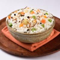 Veggie Biryani · Hearty rice loaded with traditional Indian paneer cheese, hearty vegetables and fresh spices.