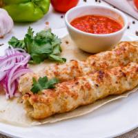 3 Piece Chicken Kabab · Minced chicken skewers marinated and cooked in a traditional clay oven and served with a sid...