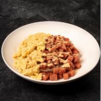 Truffle Spam Mayo Bowl · Rice with spam, egg, miso, truffle oil, and sweet garlic mayo.
