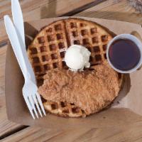 Wayside Chicken and Waffle · 1 classic styled Belgium waffle, with our crispy hand-battered fried chicken, with a side of...