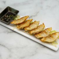 Gyoza · Japanese dumpling filled with chicken and veggie.