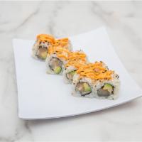 Spicy Albacore Roll · Spicy albacore mixed, avocado, green onion and topped with sesame seeds.