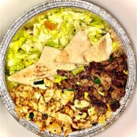22 Bites Platter · Best gyro, chicken gyro, salad, rice, tahini hot sauce.
