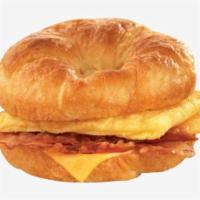 Turkey Bacon, Egg and Cheese Sandwich · Delicious Turkey, Bacon Egg and Cheese Sandwich served on a Croissant, Bagel or Wheat Bread