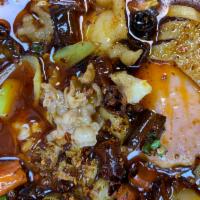 Hot Oil Fish Filet with Duck Blood毛血旺 · Spicy 