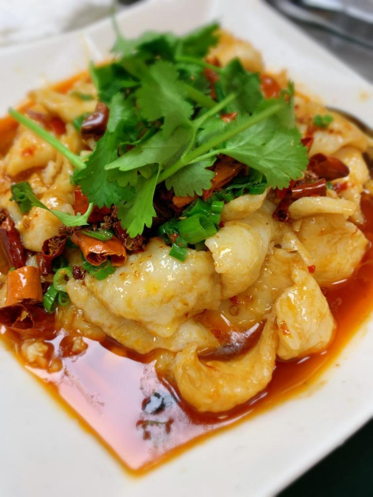 Boiled Sliced Fish in Chili Oil水煮鱼片 · Spicy
