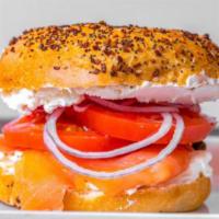 L2. The-Go-To Deluxe · fresh Nova Scotia lox, red onion, tomato, capers.