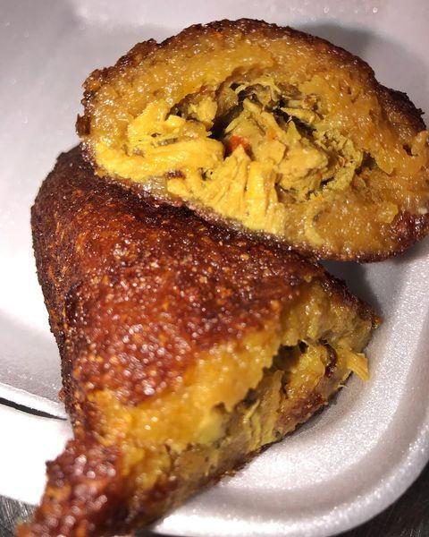 Alcapurria · The Alcapurria is a well-known Puerto Rican fritter or fritura, made of green bananas and yautia (taro root), filled with meat, and fried to perfection.