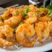 Salt and Pepper Crispy Shrimp · Deep fried jumbo shrimp sauteed in salt and pepper. 