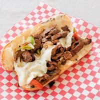 3. Philly Sandwich · Pilly Sandwich : Chopped beef.Grilled  onion, bell pepper,salt,pepper, cheese ,mayo.Served o...