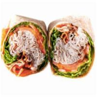 Turkey BLT Wrap Sandwich · Turkey breast, bacon, lettuce, tomato, mayo.
