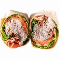 Country Cobb Wrap Sandwich · Smoked turkey, bacon, avocado, tomato, mixed green and ranch dressing.