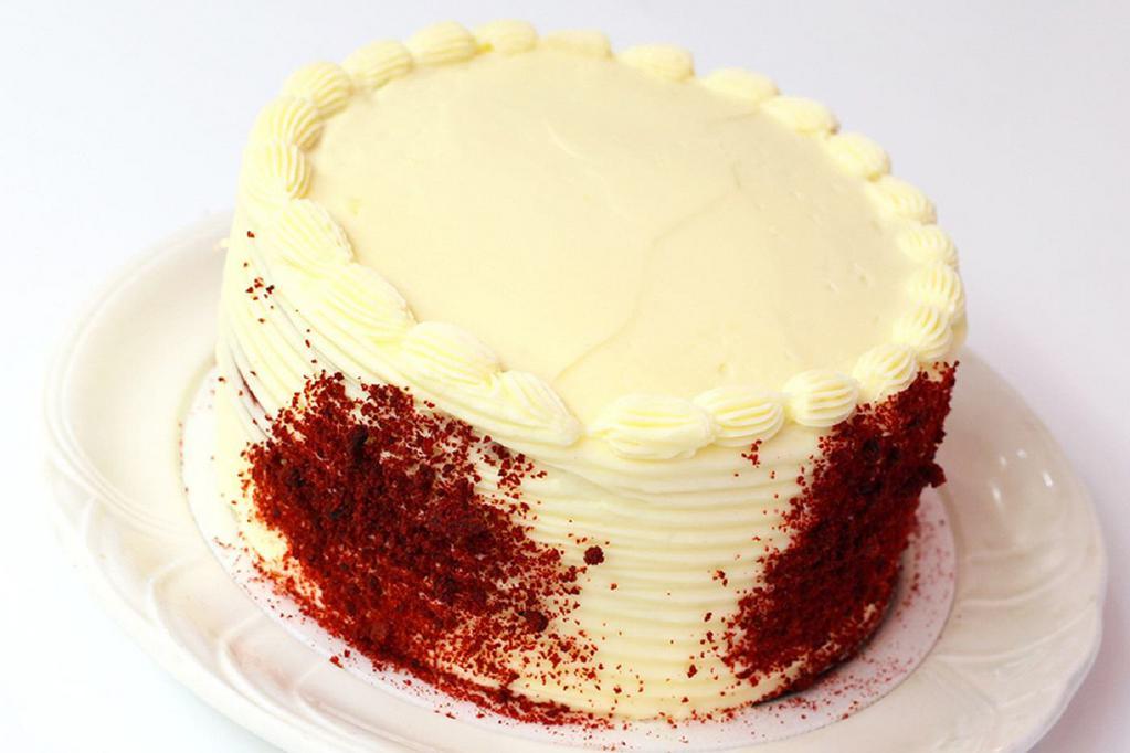 Red Velvet Cake · Red velvet cake with cream cheese filling and frosting.
