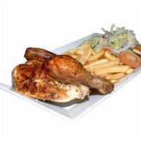 1/2 Pollo Con Acompanantes · 1/4 chicken served with your choice of two sides.