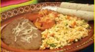 Huevos a la Mexicana · 2 huevos revueltos con cebolla, tomate, jalapenos, acompandoes con frijoles, papas y tortillas. 2 eggs scrambled with onion, tomato, and jalapenos. Served with beans, potatoes and tortillas.