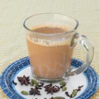Masala Chai (Contains Milk) · Indian masala tea beverage made by brewing black tea with a mixture of aromatic herb and spi...